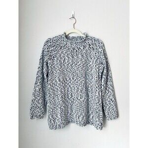 Talbots Sweater XL Petite Roll Mock Neck Pullover Knit Plus Cotton Blend Coastal